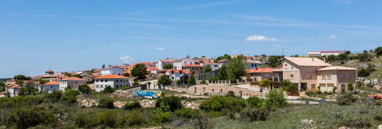 Panoramic view of Carrascosa, a mountain village in Cuenca called Carrascosa de la Sierra in the local entry.